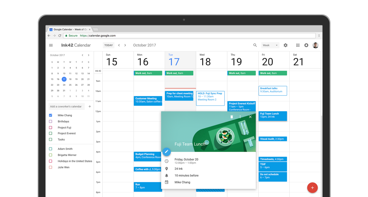 New: Google Calendar for web (2017)